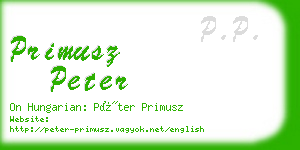 primusz peter business card